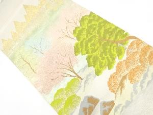 アンティーク　樹木模様織出し袋帯（材料）（サービス品）